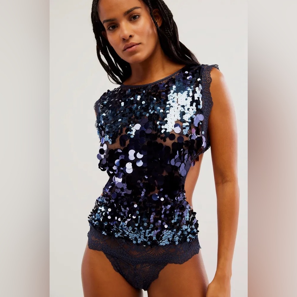 Free People Main Character Bodysuit in Night - Picture 2 of 10